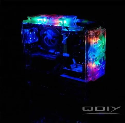 QDIY PC-A006M вертикальный прозрачный корпус акриловый персонализированный Чехол для