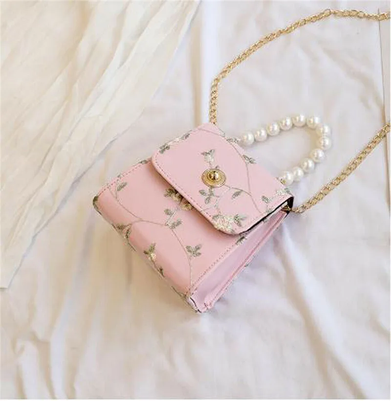 Женские модные свадебные туфли Украшенные жемчугом Ручкой сумка-тоут через