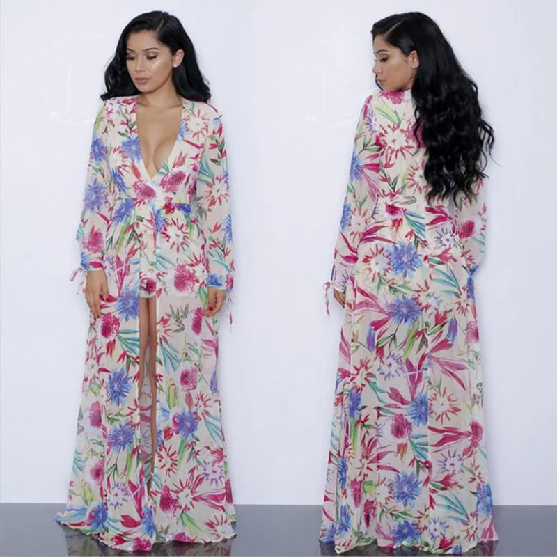 Новинка женское сексуальное шифоновое платье с глубоким v-образным вырезом