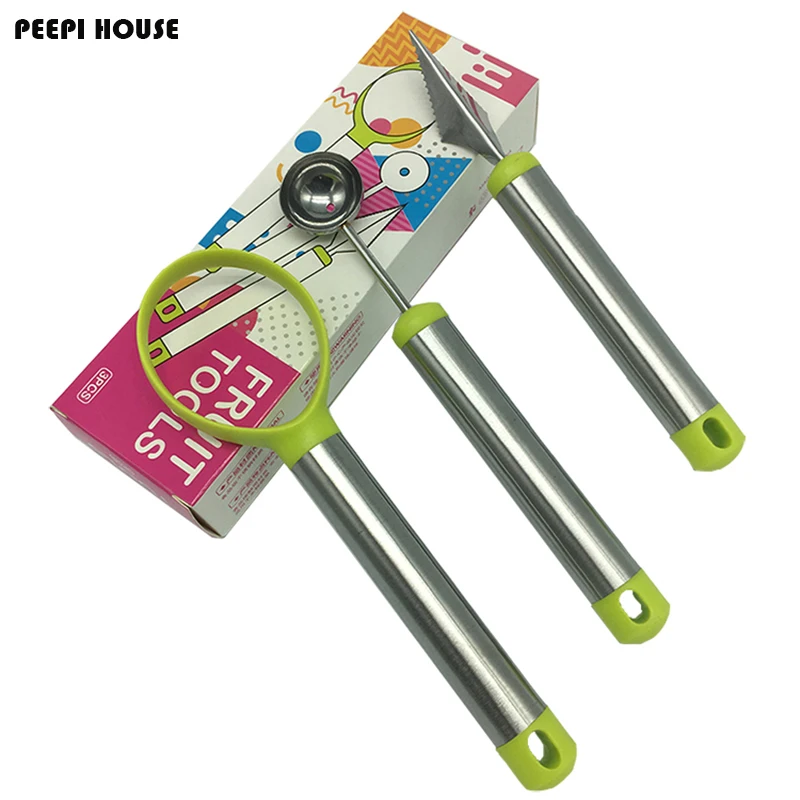3 Pcs Creative Fruit Tools Digging Spoons Carving Knives Seeding Ice Cream Digger | Дом и сад
