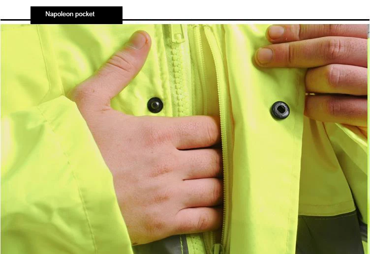 EN471 ANSI/море 107 AS/NZS Hi vis два тона водонепроницаемый 5 в 1 куртка со светоотрающей полосой orange рабочая одежда зимняя куртка