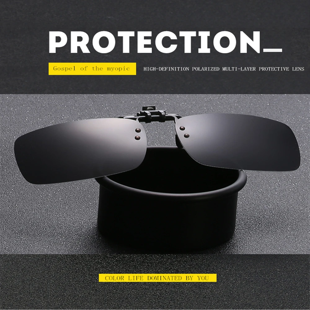New polarized clip square anti UV men driver mirror myopic glasses clamping piece outdoor sports tourism special OEM | Аксессуары для