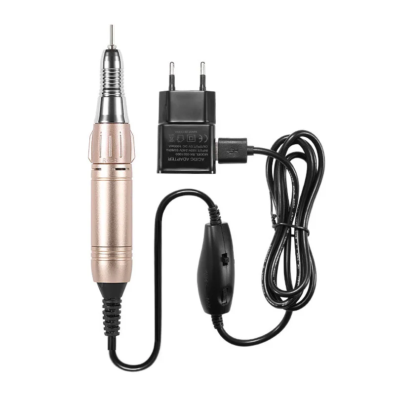 Gold USB Портативный Электрический маникюр сверла 5 W 5000-20000 ОБ/мин ЕС ручка шлифовальный станок Pro маникюр устройство для ногтей сверла - Цвет: Gold