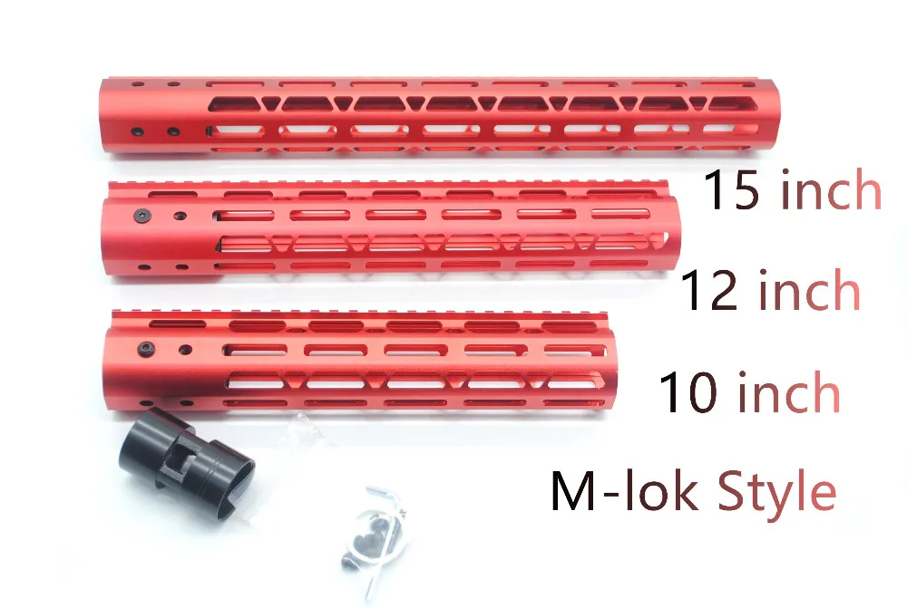 AR15 10 '཈'' 15 ''дюйма Бесплатная поплавковая система Red M Lok Handguard Picatinny Rail Fit.
