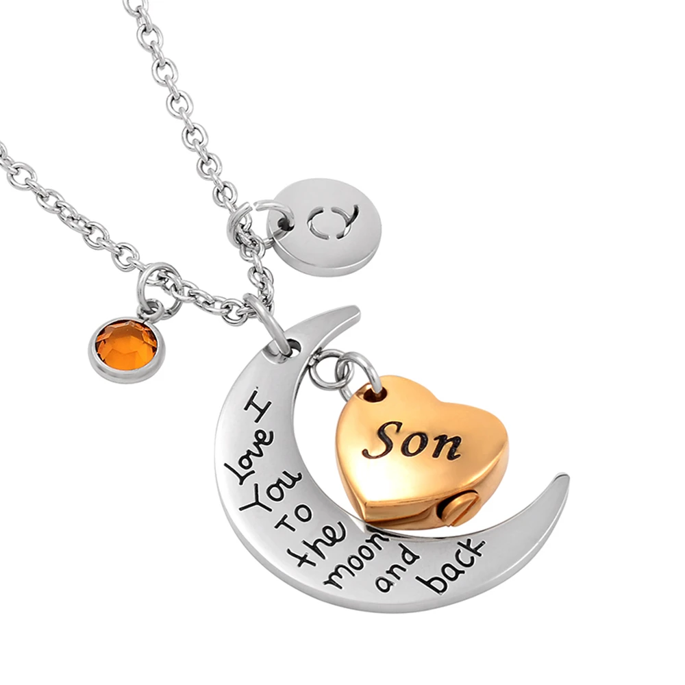 I Love You to the Moon Sun Back украшения для золы ожерелье кремации Детская Кремация праха