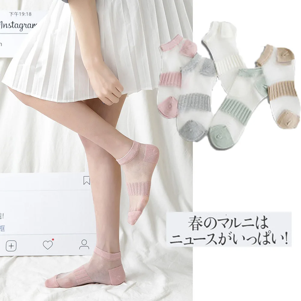2019 летние тонкие хлопковые нескользящие носки женские удобные кружевные