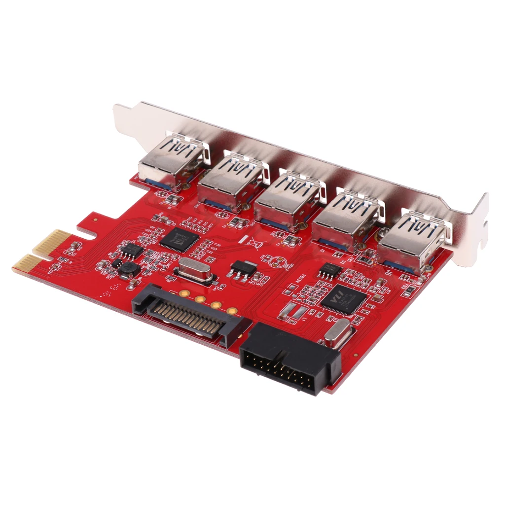 5 портовая PCI E экспресс карта к USB 3 0 19 контактному адаптеру разъема|Платы