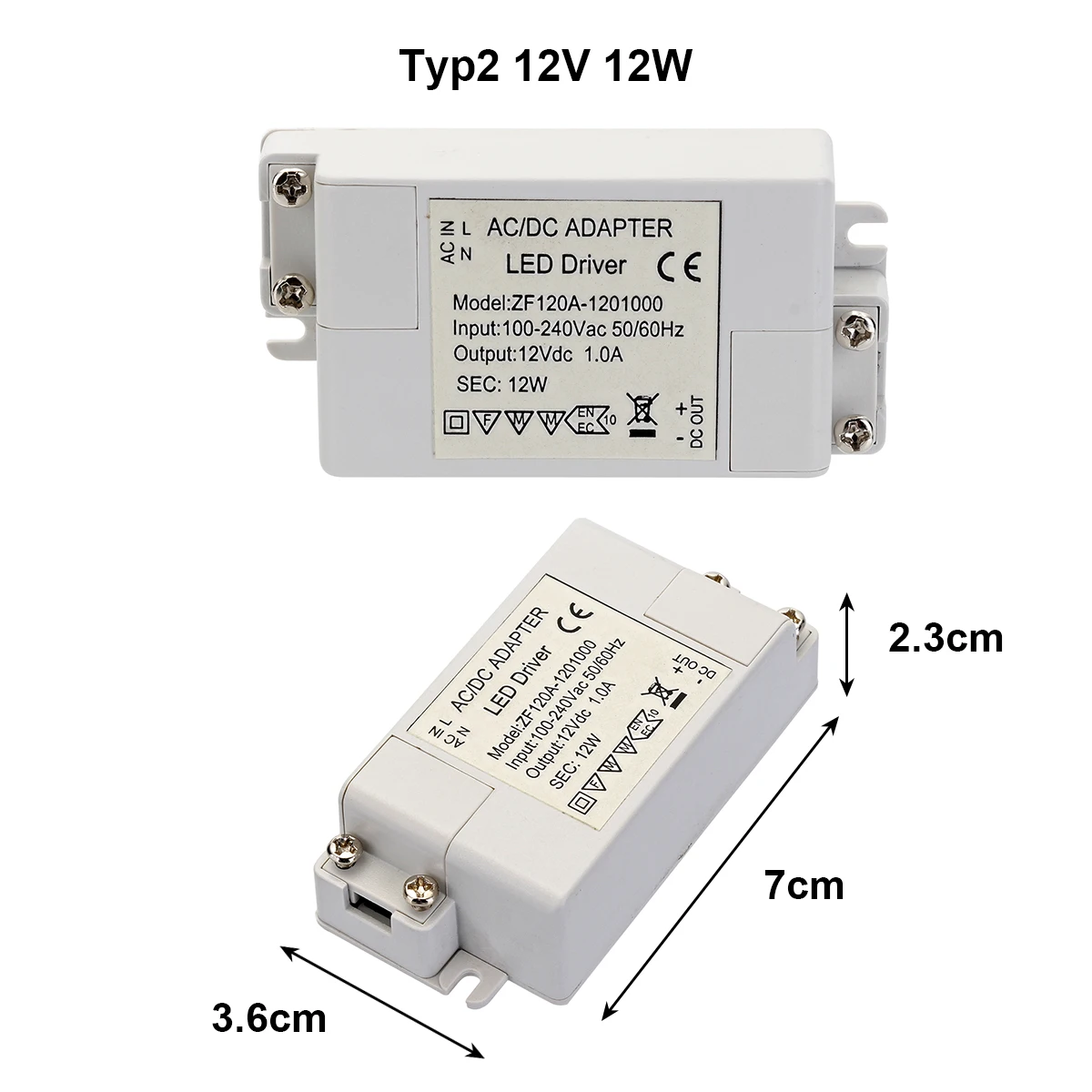 AC/DC адаптеры LED Driver переменного тока в DC преобразователь регулятор AC 220 В к 12 0.5a-5A 6