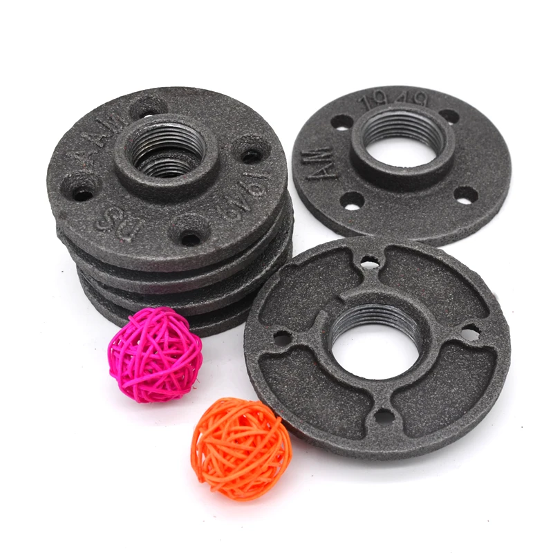 6PCS DN15 DN20 Or 8PCS DN25 7PCS DN32 DN40 Base Diameter Cast iron Industrial pipes flange wall base pipe support base-4 hole |