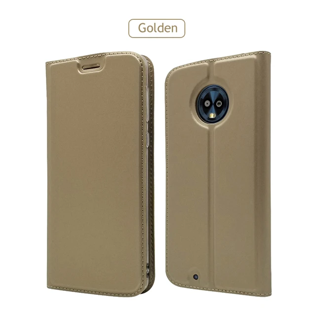 Для Motorola Moto G6 чехол SSoft PU Чехол-книжка с подставкой слот для карт кошелек кожаный флип чехол для Motorola Moto G6 G 6 Plus чехол для телефона - Цвет: Золотой