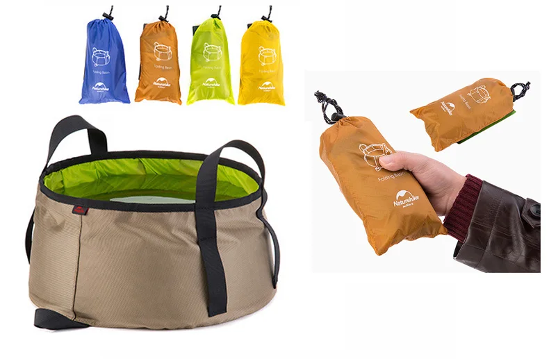 NatureHike 10L Сверхлегкий Открытый Кемпинг Душ нейлон складной ведро воды умывальник портативный мыть мешок NH15Z002-L