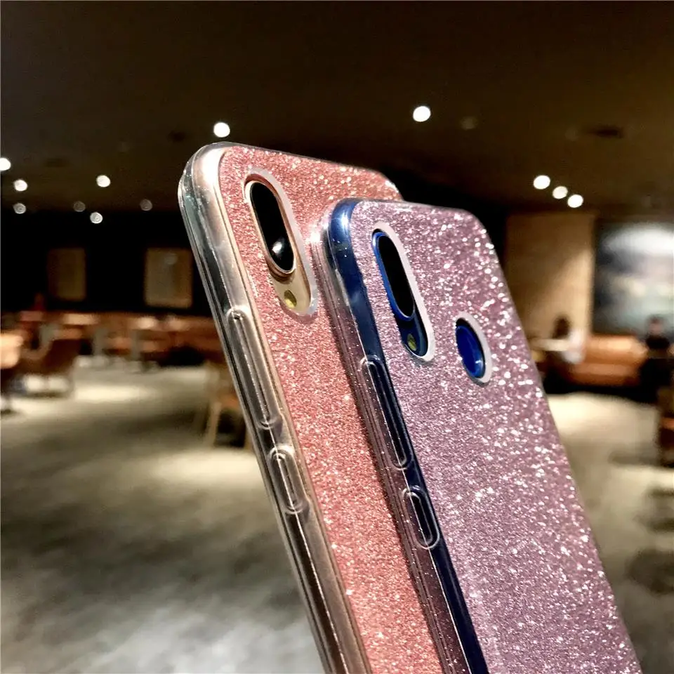 Glitter 2 in 1 TPU Silicone Case ON For Huawei P20 Lite P10 Mate 20 10 9 8 Honor 7X 6X 6A iphone X XR XS MAX 6 6s 7 Plus Cover |