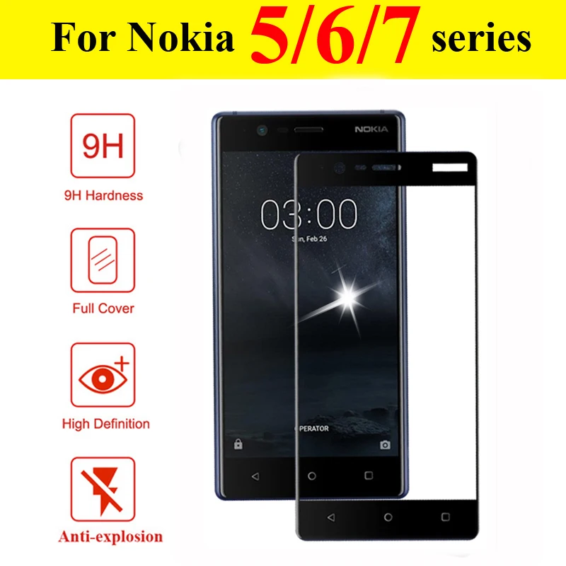 Защитное стекло на Nokia 5 6 7 2018 plus закаленное лист Tremp безопасность 2.5D плёнка