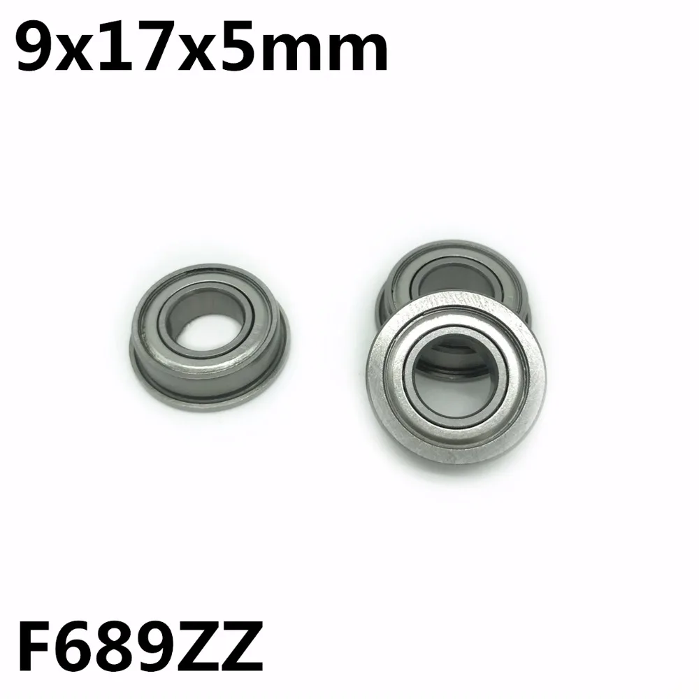 10Pcs F689ZZ 9x17x5 mm Flange bearings Deep Groove Ball Bearing High Quality F689Z F689
