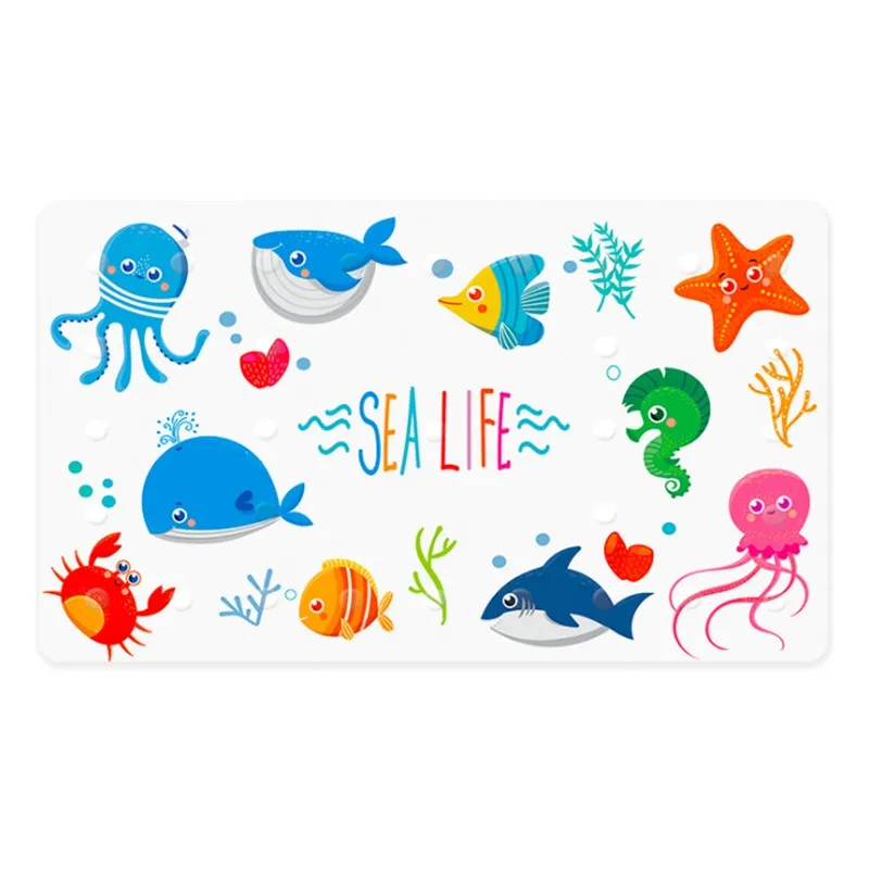 Sea Life Высокое качество Дети мультяшный в виде животных из искусственной кожи нескользящий коврик для ванной ванна коврик для душа - Цвет: Sea Life