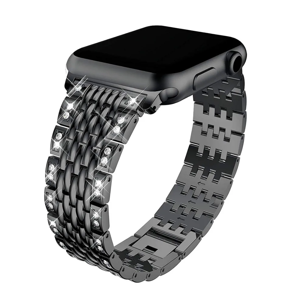 Ремешок браслет для Apple watch 42 мм 38 iwatch 4 ремешка 44 40 бриллиантовый ремешок из
