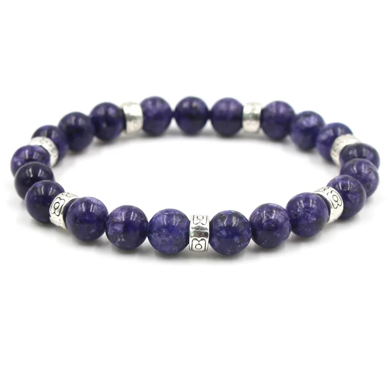 Браслет из белого камня для мужчин и женщин с подвесками, естественные бусины, 7 чакр Рейки для исцеления и балансировки.