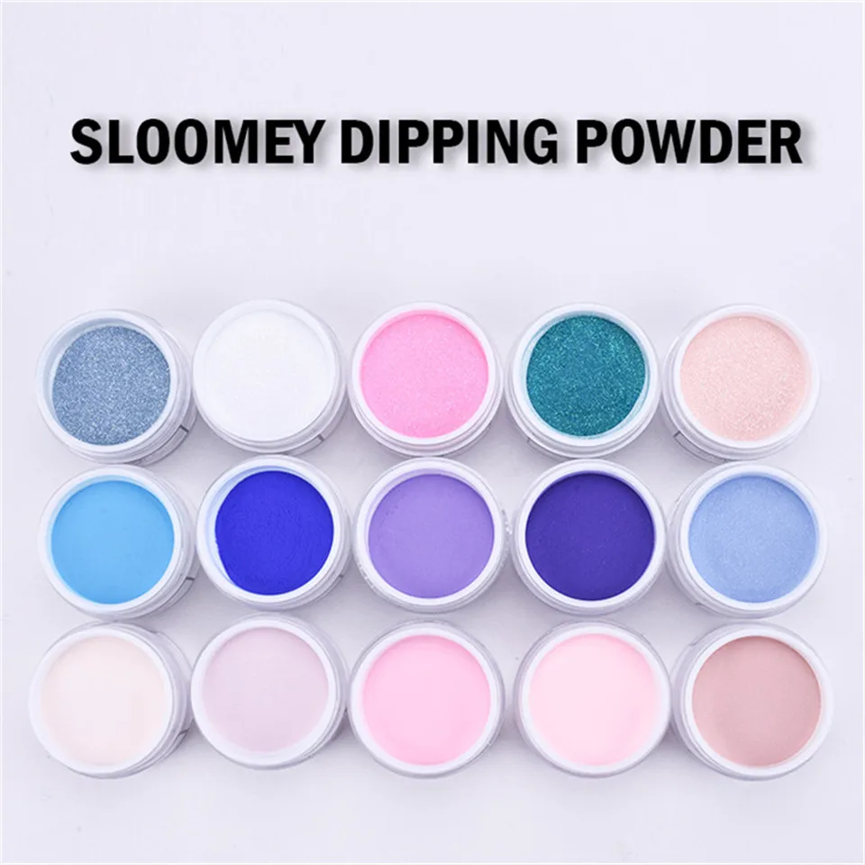 Sloomey погружной порошок без лампы для лечения Ногтей Dip порошок гель для ногтей Цвет Блеск украшения ногтей Блеск порошок погружение