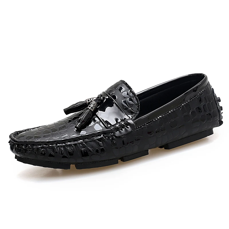 AGSan Fashion Men Loafers Red Blue Black Driving Moccasins PU Leather Mens Casual Shoes Slip On Tassel Lazy Flats | Обувь