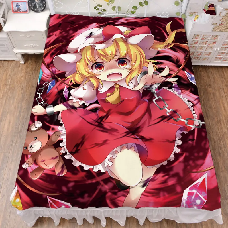 

150x200 Japanese Anime TouHou Project Rumia Hon Meirin Remilia Scarlet Milk Fiber Bed Sheet & Flannel Blanket Summer Quilt
