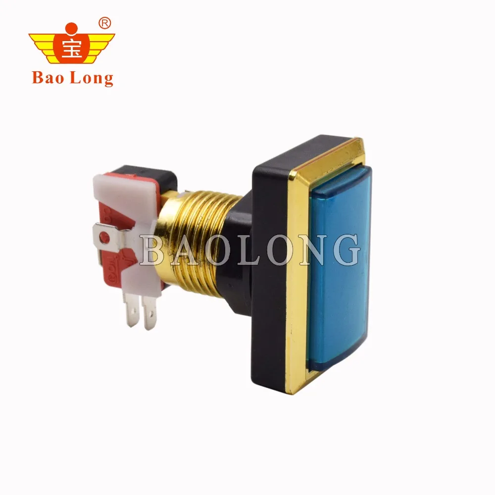 Позолоченная прямоугольная пусковая кнопка start stop переключатель светодиодные