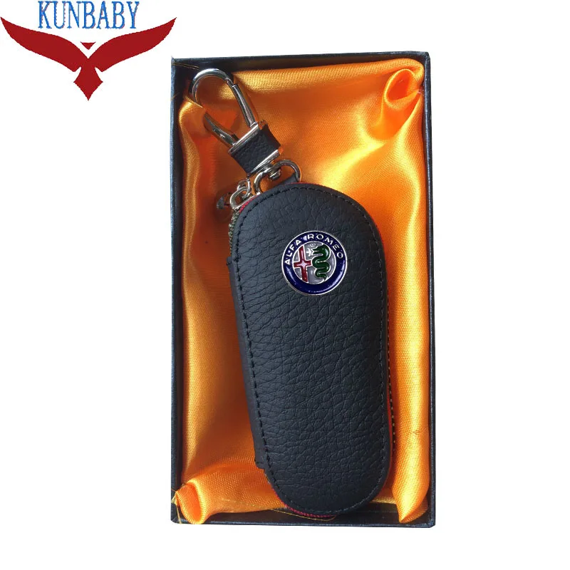 KUNBABY/кошельки из натуральной кожи для ключей автомобиля кейс на молнии сумка бумажник кошелек для Alfa Romeo автомобильные аксессуары