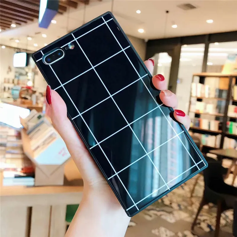 DIS чехол квадратное закаленное стекло для телефона iphone XS MAX XR X 8 7 6 6s plus Стильный
