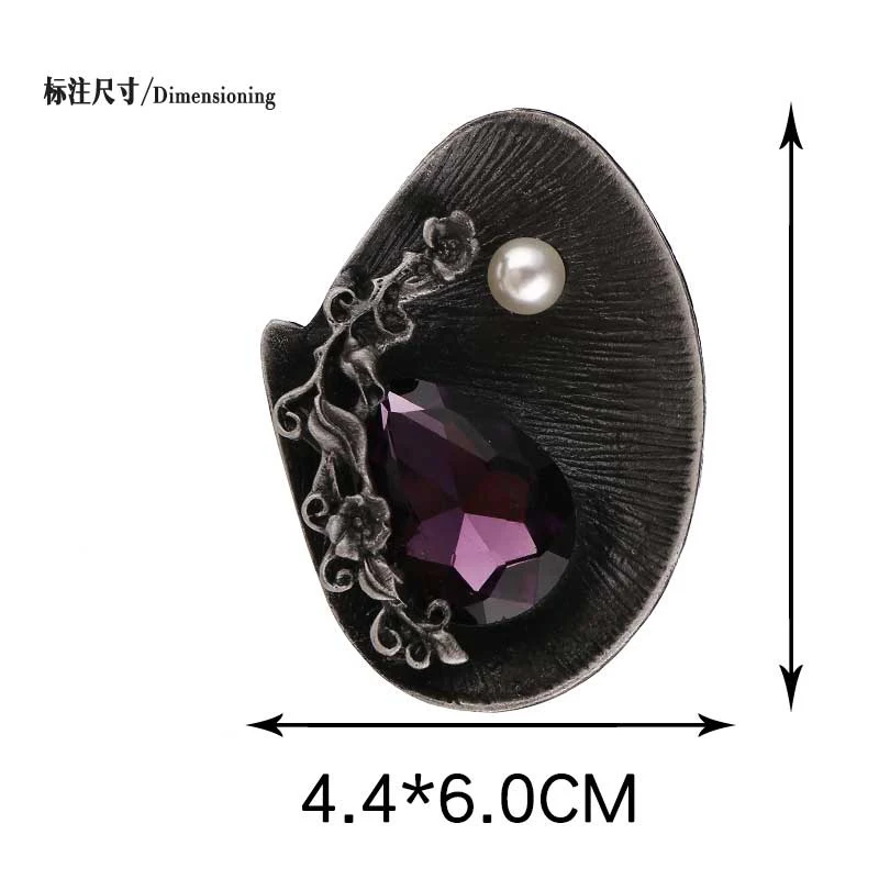 Женская Брошь в стиле ретро с жемчугом брошь форме цветка сливы из металла и