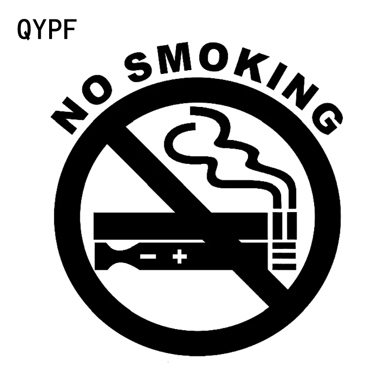 QYPF 14CM15CM Предупреждение не курить стикер автомобиля черный/серебристый винил