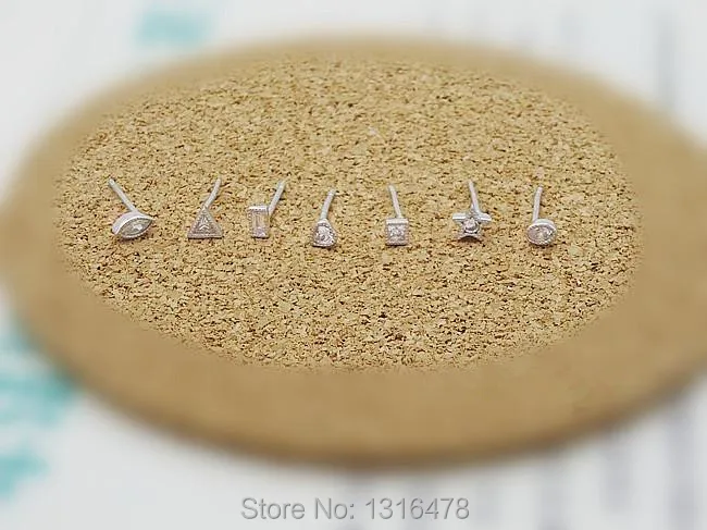 Женские серьги гвоздики из серебра 925 пробы с геометрическим дизайном|earring