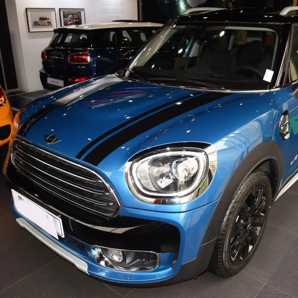 Наклейки в полоску с капюшоном и задней графикой для Mini Cooper Countryman F60 2017