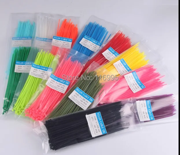 Бесплатная доставка 500 шт. самоблокирующиеся Нейлоновые кабельные стяжки/4*200 мм