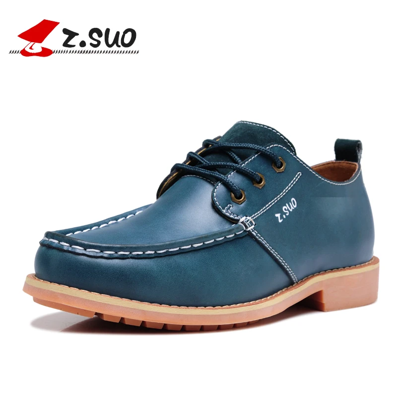 2017 Z.Suo brand wholesales and retail top quality cow split leather men's casual shoes for male handmade | Обувь