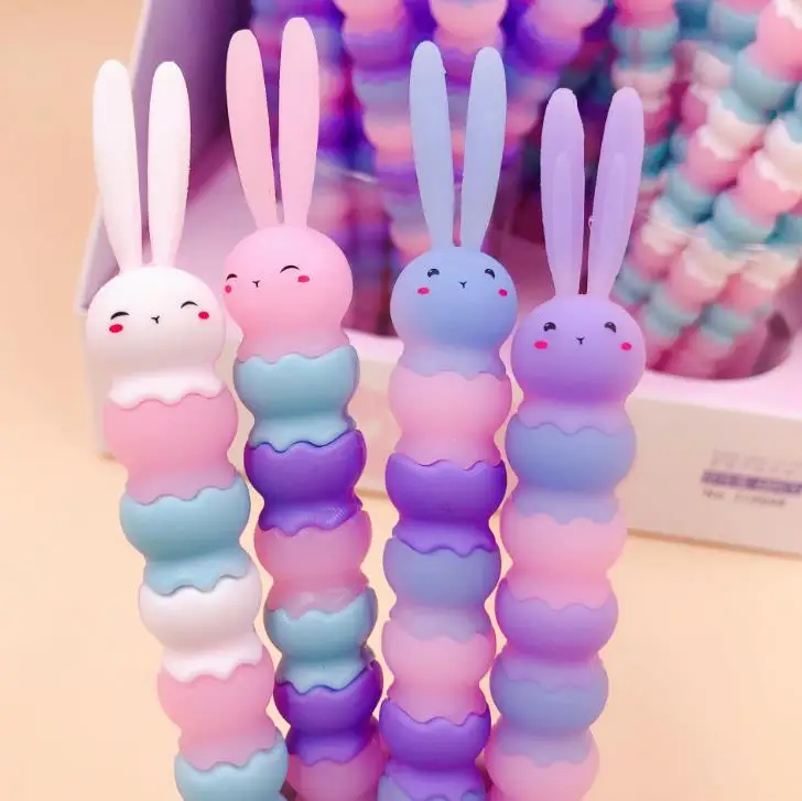 4 шт./компл. Kawaii 0,5 мм Радуга Цвет мороженое кролик силиконовые гелевые ручки цифровым пером написание канцелярские офисные школьные принадлежности, блокноты
