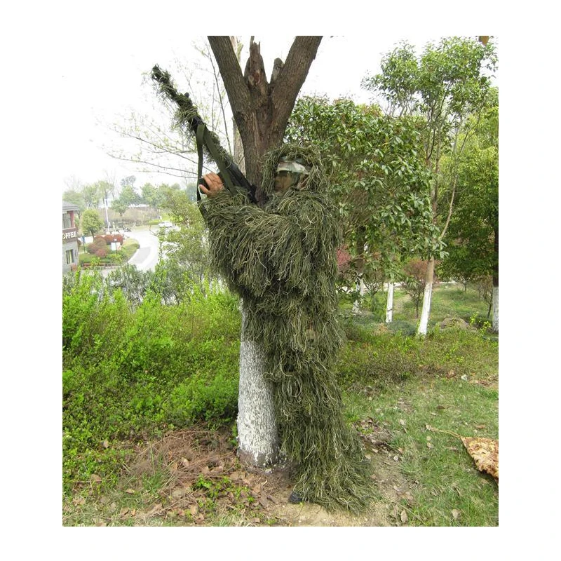Охотничий костюм Ghillie камуфляжные костюмы с 3D бионическими листьями леса CS