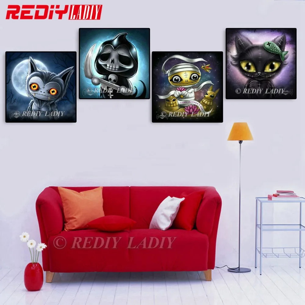 Rediy ladiy 5D алмазная вышивка бисером Кристалл Алмазная картина вышивка крестиком Черный кот полная квадратная мозаичная картина из страз