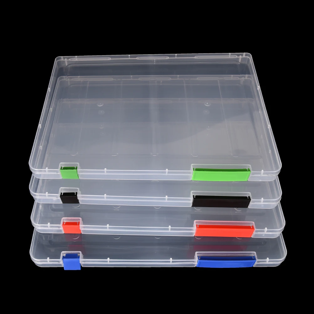 

Office Organizer Invisible Storage Cases4 Colors A4 Transparent Storage Box Clear Plastic Document Paper Filling Case