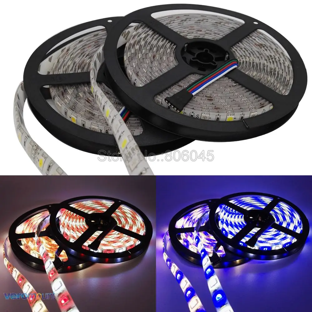 5 м 300 светодиодный 12V 24V DC SMD 5050 RGBW полосы IP20 IP65 IP67 Водонепроницаемый RGB + белый (RGBW)
