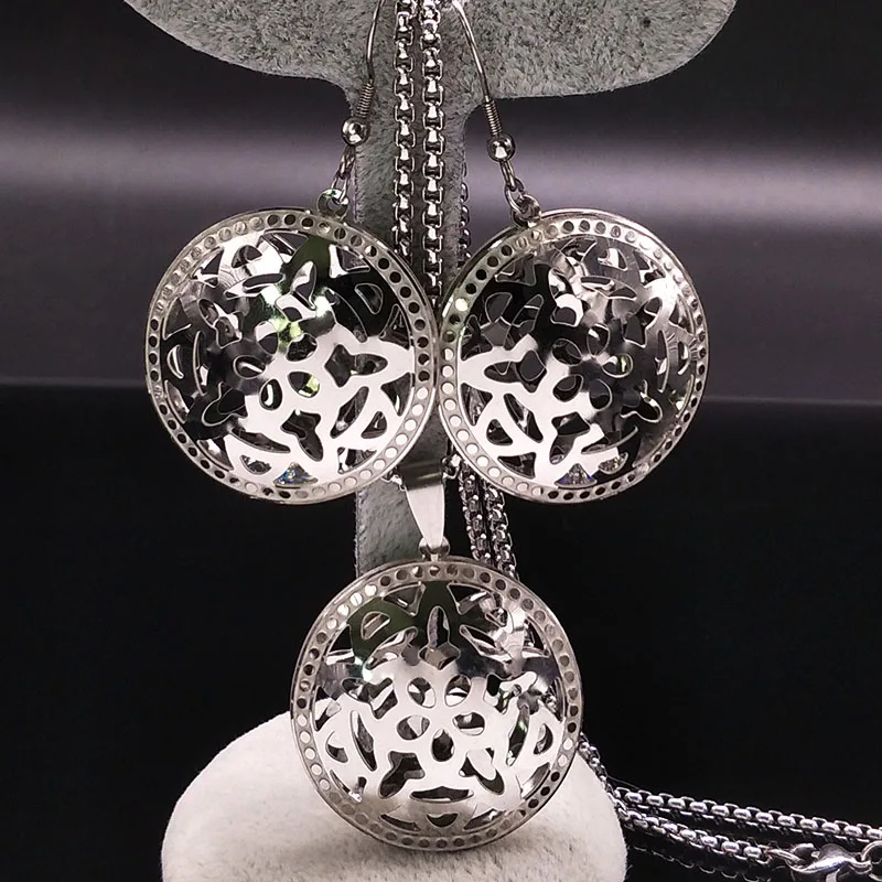 Женский ювелирный комплект из колье и серёг нержавеющей стали|collar y aretes|costume jewelry