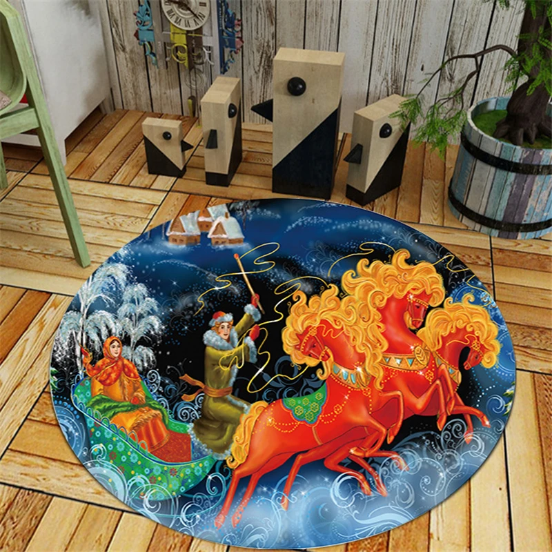 

Retro Clock Indoor Rugs Carpet Kid Play Crawling Carpets Flannnel Floormat Doormat Kids Chair Mat Round Area Rug Living Room