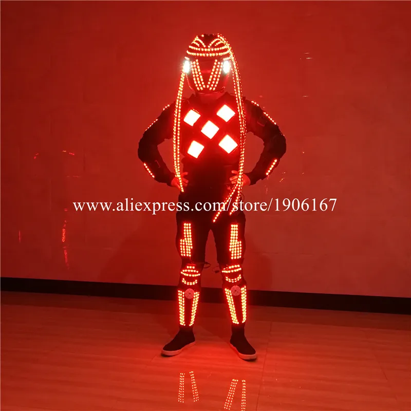 Светодиодный светящийся робот-костюм RGB светодиодный шлем с подсветкой Яркий