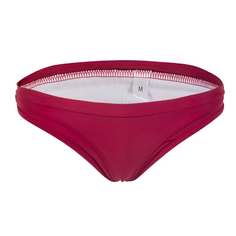 Women Bikini High Waist Swim Panties Solid Color Elasticity Simple Fashion Briefs Beach Summer | Спорт и развлечения
