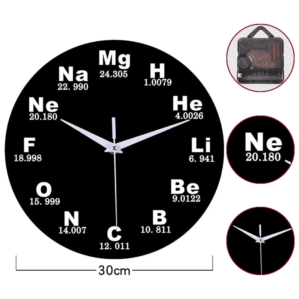 1 шт. настенные часы с виниловой пластиной и химическими элементами|Настенные