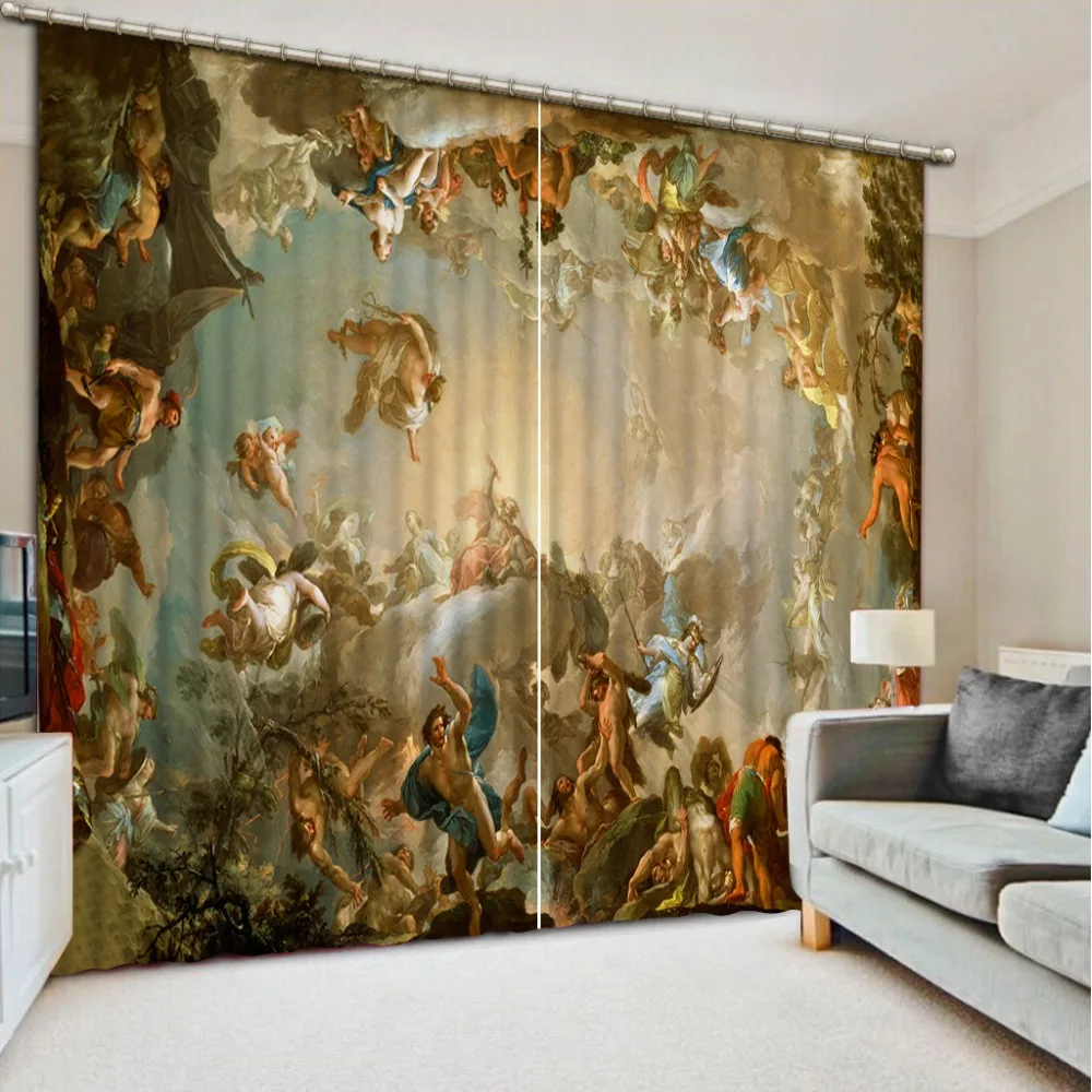 

3D Window Curtain Dinosaur print Luxury Blackout For Living Room Europe curtains angel curtain