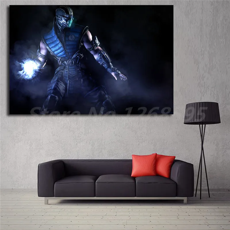 Настенные плакаты на холсте Sub Zero In Mortal Kombat X декоративная живопись Современное