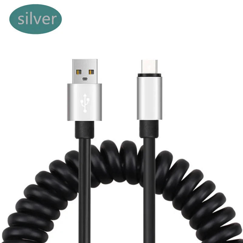 Автомобильное зарядное устройство type c гибкий спиральный usb кабель для Samsung A70 A50 A30