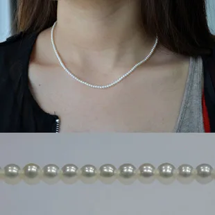 

Цепочка из серебра 925 пробы с натуральным жемчугом 3-4 мм, 42-44 см