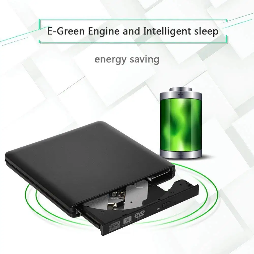 KuWFi Внешний DVD-привод Оптический привод USB 3.0 CD DVD Burner CD-RW Писатель Reader Рекордер для ноутбука с Windows PC