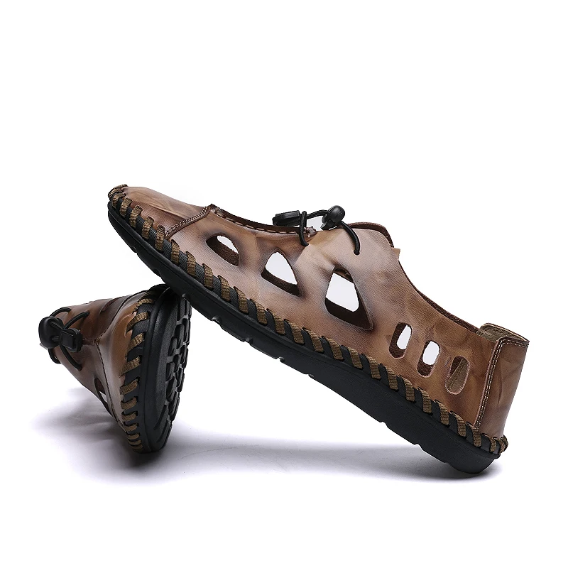 Новинка 2019 года летние мужские сандалии из натуральной кожи Zapatos De Hombre пляжные