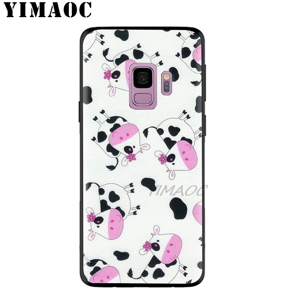 YIMAOC Cute Cow Funny Soft Silicone Case for Samsung Galaxy A9 A8 A6 Plus 2018 A5 A3 2017 2016 Note 9 8 |